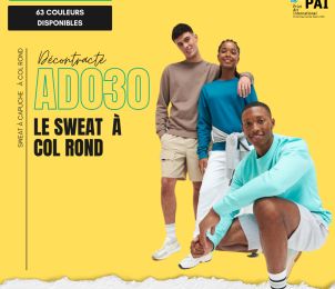 AD030 • Sweat col rond • 280g • 50 couleurs