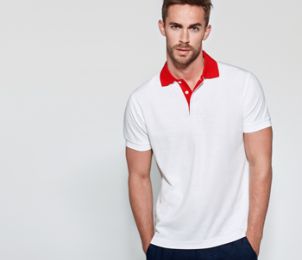 POLO BORNERO - POLYESTER - COTON - COL CONTRASTé - 220 GR/M²