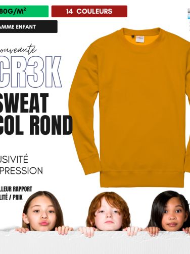 CR3K • Sweat col rond enfant • 280g