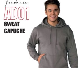 AD01 - Sweat à capuche entrée de gamme - 280g - 87 couleurs