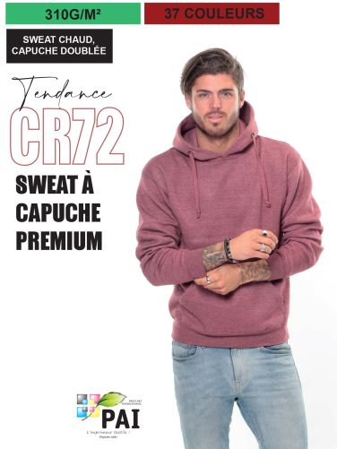 CR72 - Sweat à capuche premium - 310g