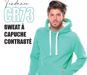  CR73 - Sweat à capuche contrasté - 310g - 22 couleurs