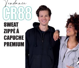 CR88 - Sweat zippé à capuche premium - 310g