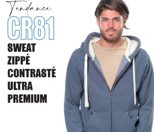 CR81 - Sweat zippé contrasté ultra premium - 330g