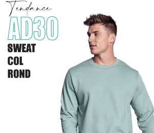 AD30 - Sweat col rond - 280g - 50 couleurs