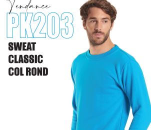 PK203 - Sweat classic col rond - 300 g - 15 couleurs