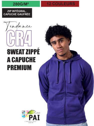 CR4 - Sweat zippé top qualité/prix - 280g